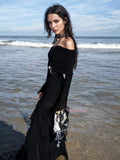 Cross Necklace Lace-Up Gothic Beach Dress