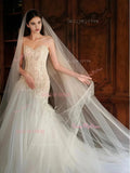 Tulle Trumpet Mermaid Sweetheart Beading Wedding Dress
