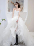 Sweetheart Tulle A Line Tulle Wedding Dress
