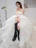 Sweetheart Tulle A Line Tulle Wedding Dress