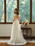Sweetheart Lace Short Sleeve A Line Wedding Dress
