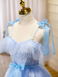 Blue Sweetheart Bowknot Short Homecoming Dress