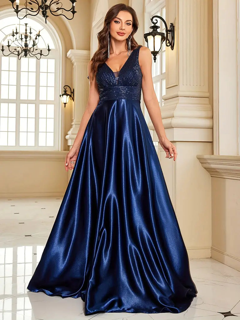 navy glitter bridesmaid dresses Sequin Sleeveless Wedding Guest Dress – Sassymyprom wedding navy blue bridesmaid dresses Wedtrend Bridesmaid Dress Only secret-sale and evening galas Silk Satin Colors:Dusty Rose 870