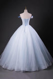 Off The Shoulder A Line White Flower Floral Prom Dress