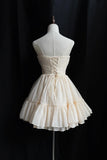 Champagne Soft Chiffon Knee Length Homecoming Dress