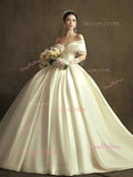 Off The Shoulder Ball Gown Satin Wedding Dress
