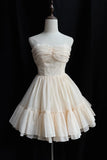 Champagne Soft Chiffon Knee Length Homecoming Dress