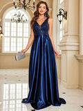 Navy Sequin Sleeveless Bridesmaid Wedding Guest Dress