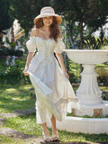 Lace White Ankle Length Vintage Wedding Dress