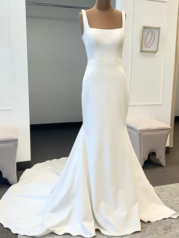 Spandex Straps Sweep Train Trumpet Mermaid Wedding Dress