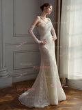 Strapless Trumpet Mermaid Lace Organza Wedding Dress