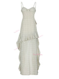 Soft Layers Flattering White High-Low Dress