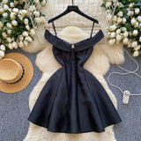 Beige  Short Satin Off The Shoulder Cocktail Dress