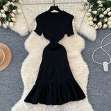 Red Cozy Causal Knit Bodycon Dress