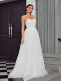 Backless Tulle Butterfly A Line Layers Wedding Dress