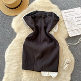 Ruffles Sparkling Pearl Black Dress
