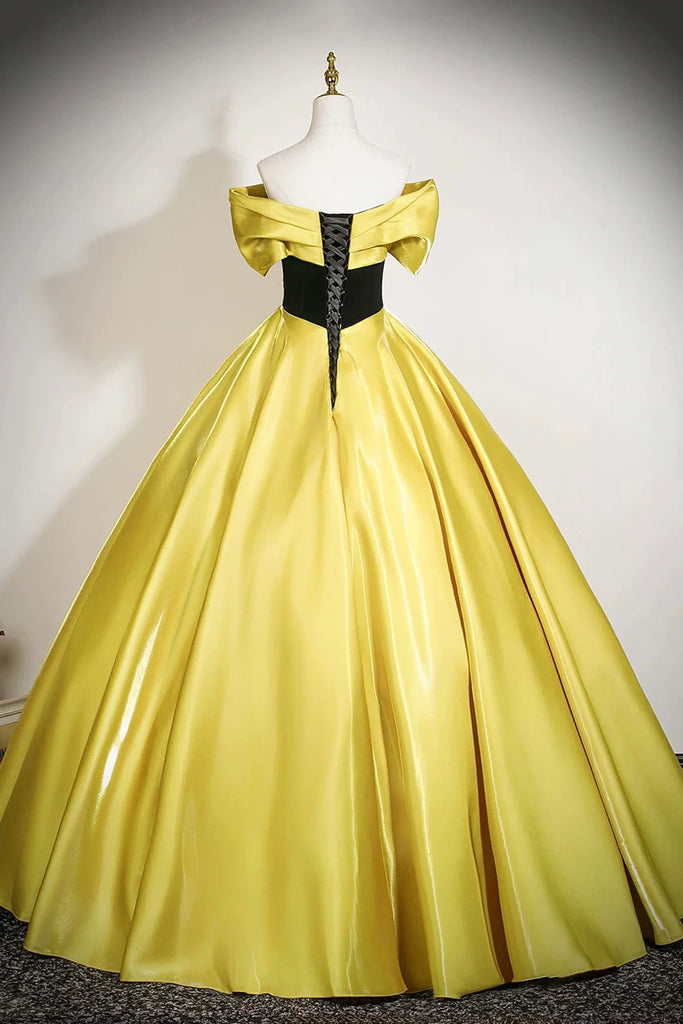 yellow black dress Satin Appliques A Line Prom Color:As Photo(Ivory) Looking for a perfect Pink_Birthday_Dress Black Long Sleeve Mini
