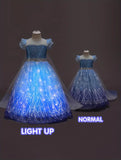 LED Sequin Decor Puff Sleeve Cosplay Costume Tulle Dress