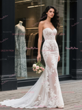 Trumpet Mermaid Lace Sweetheart Wedding Dress