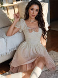 Embroidered Bodice Tulle Skirt Vintage-Inspired Dress