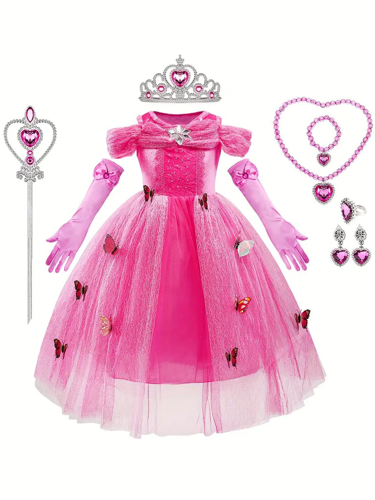 pink butterfly princess dress Introducing our Enchanting Butterfly Princess Dress This dreamy pink dress is designed for little angels who deserve nothing less than magic and wonder. Crafted with impeccable attention to detail, this