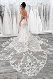Sheer Off The Shouder Lace Mermaid Wedding Dress