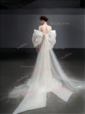 Satin Trumpet Mermaid Bow Strapless Appliques Wedding Dress