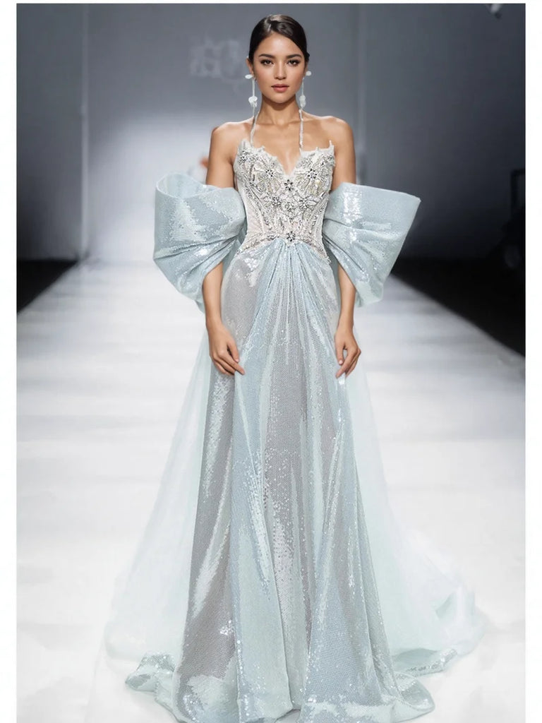 Sweetheart Beading Bow Light Blue Prom Dress Sassymyprom Sweetheart Beading Bow Light Blue Prom Dress Sassymyprom