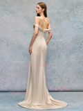 Off The Shoulder Satin Trumpet Mermaid Wedding Dress