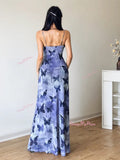 Floor-Length Comfortable Butterfly Print Dress