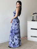 Floor-Length Comfortable Butterfly Print Dress