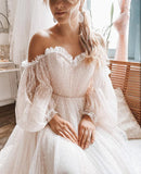 Princess Long Sleeves Off Shoulder Wedding Dress