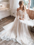 Princess Long Sleeves Off Shoulder Wedding Dress
