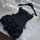 Dramatic Rose Scarlet Strapless Mini Dress