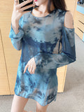 3Pack Tie Dye Bikini Swimsuit & Mesh Cover Up