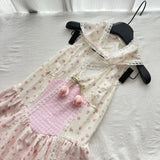 Adorable Pink & White Summer Halter Dress