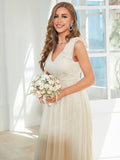 Lace Long Bowknot Wedding Bridesmaid Dress