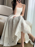White Cascade Floral High-Low Dress
