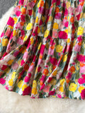 Vivid Blossom Tiered Maxi Skirt