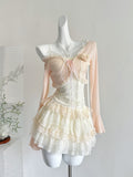 Adorable Pastel Pink & White Mini Dress