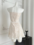 Sweet White Lace Strapless Summer Mini Dress