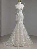 Sweetheart  Appliques Detachable Long Sleeve Trumpet Mermaid Wedding Dress