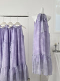 Asymmetric Hem Floral Inspired Lilac Dress