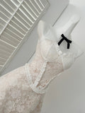 Sweet White Lace Strapless Summer Mini Dress