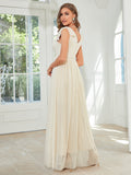 Lace Long Bowknot Wedding Bridesmaid Dress