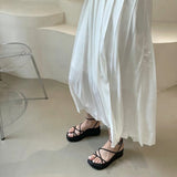 Ankle Strap Flatform Women's White Sandals