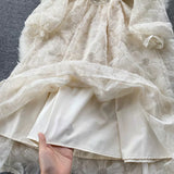 White Lace Fanciful Blossom Dress