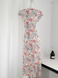 Subtle Floral Patter Lightweight Pink Dress