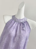 Asymmetric Hem Floral Inspired Lilac Dress