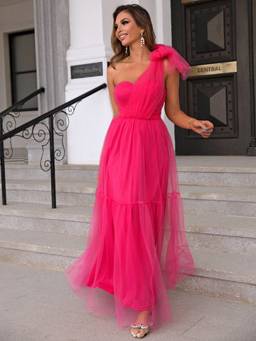 Ablaze with Charm Pink Tulle Masterpiece Dress